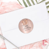 ハッピーバースデーバラ金ゴールドグリッターバルーン13th ラウンドシール