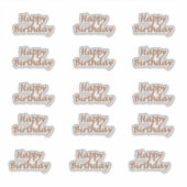 ハッピーバースデーバラ金ゴールドバルーンスタイル文字 シール (正面)