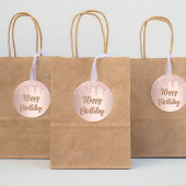 ハッピーバースデーバラ金ゴールド赤面グリッター ラウンドシール