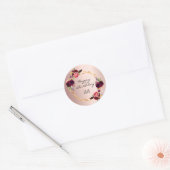 ハッピーバースデーバラ金ゴールド赤面フローラ幾何学 ラウンドシール (封筒)