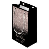 ハッピーバースデーバラ金ゴールド&ブラックグリッターAny Age スモールペーパーバッグ (正面アングル)