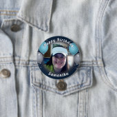 ハッピーバースデーバルーンとフォトブルーボタン 缶バッジ (インサイチュ)