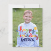 ハッピーバースデーバルーンのカスタマイズ ノートカード (正面)