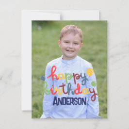 ハッピーバースデーバルーンのカスタマイズ ノートカード