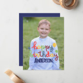 ハッピーバースデーバルーンのカスタマイズ ノートカード (正面/裏面インサイチュ)