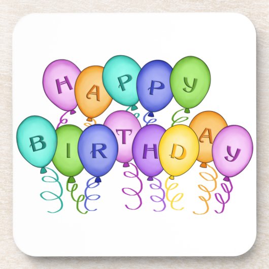 ハッピーバースデーバルーンのコースターセット コースター (正面)