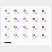 ハッピーバースデーバルーンのシール ラウンドシール (シート)