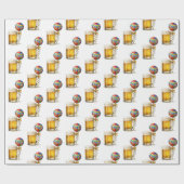 ハッピーバースデーバルーンのビアマグ ラッピングペーパー (フラット)