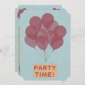 ハッピーバースデーバルーンの招待 招待状 (正面/裏面)