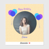 ハッピーバースデーバルーンカスタム文字切り出し シール (シート)