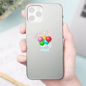 ハッピーバースデーバルーンカスタム文字年 シール (スマートフォン)