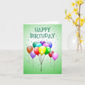 ハッピーバースデーバルーンカード カード (黄色い花)