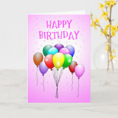 ハッピーバースデーバルーンカード カード (黄色い花)