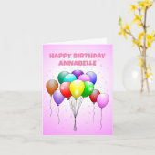 ハッピーバースデーバルーンカード カード (黄色い花)