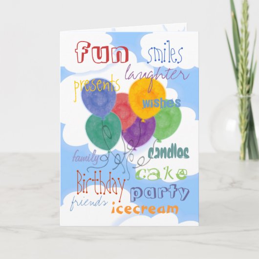 ハッピーバースデーバルーンカード カード (正面)