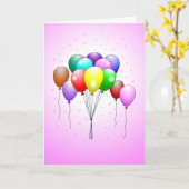 ハッピーバースデーバルーンカード カード (黄色い花)
