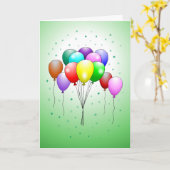 ハッピーバースデーバルーンカード カード (黄色い花)