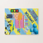 ハッピーバースデーバルーンケーキボーイカー ジグソーパズル (横)