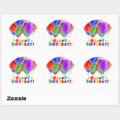 ハッピーバースデーバルーンステッカーと封筒用シール ラウンドシール (シート)