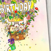 ハッピーバースデーバルーンハガキbyニコールジャネス ポストカード