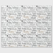 ハッピーバースデーバルーンハットお祝い ラッピングペーパー (フラット)