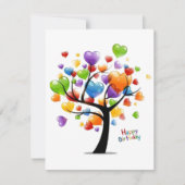 ハッピーバースデーバルーンハートツリー カード (正面)