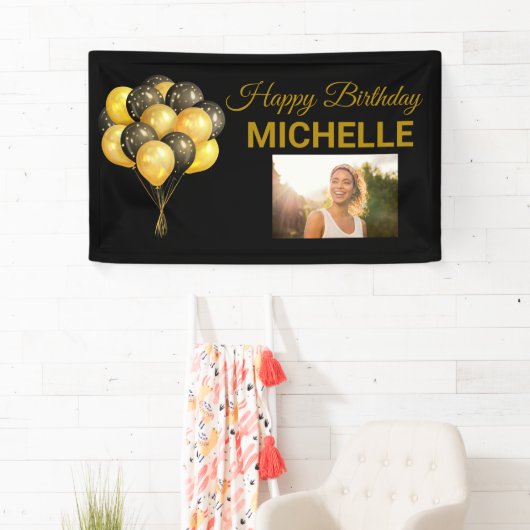 ハッピーバースデーバルーンフォト任意の年カスタム間 横断幕 (インサイチュ)