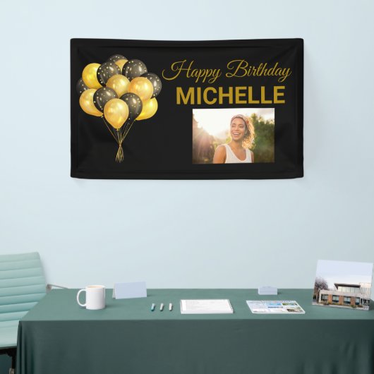 ハッピーバースデーバルーンフォト任意の年カスタム間 横断幕 (トレードショー)