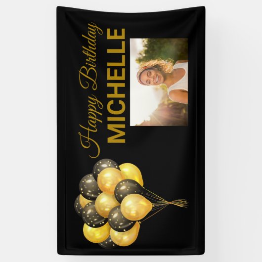 ハッピーバースデーバルーンフォト任意の年カスタム間 横断幕 (縦)