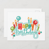 ハッピーバースデーバルーンホリディポストカード シーズンポストカード (正面/裏面)