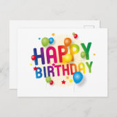 ハッピーバースデーバルーンホリディポストカード シーズンポストカード (正面/裏面)