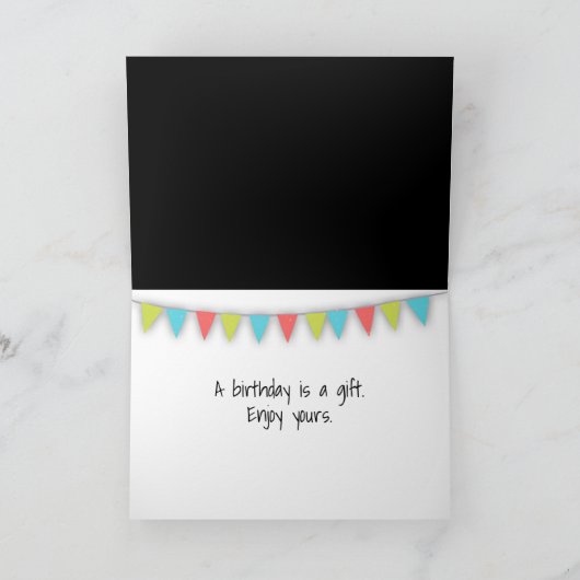 ハッピーバースデーバルーン付き水玉模様 カード (内部)