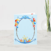 ハッピーバースデーバルーン名前をカスタムする&年齢写真 カード (正面)