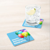 ハッピーバースデーバルーン紙コースター スクエアペーパーコースター (インサイチュ)