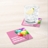 ハッピーバースデーバルーン紙コースター スクエアペーパーコースター (インサイチュ)