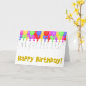 ハッピーバースデーバルーン カード (黄色い花)