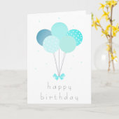 ハッピーバースデーバルーン カード (黄色い花)