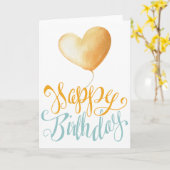 ハッピーバースデーバルーン カード (黄色い花)