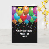 ハッピーバースデーバルーン（グループから） カード (黄色い花)