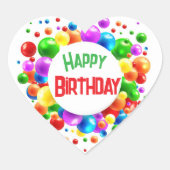 ハッピーバースデーバルーン ハートシール (正面)