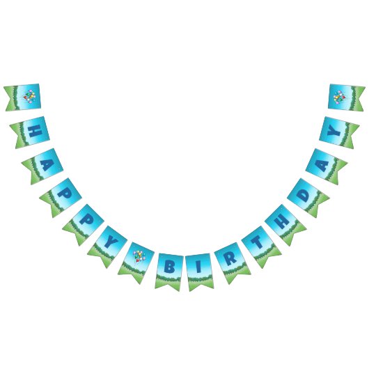 ハッピーバースデーバルーン バンティングフラッグ (全)