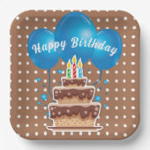 ハッピーバースデーバルーン ペーパープレート (正面)