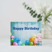 ハッピーバースデーバルーン ポストカード (スタンド正面)