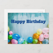 ハッピーバースデーバルーン ポストカード (正面/裏面)