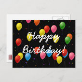ハッピーバースデーバルーン ポストカード (正面/裏面)