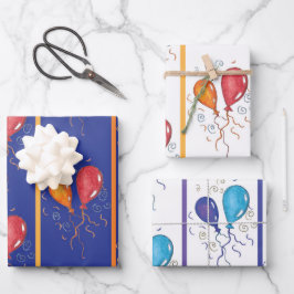 ハッピーバースデーバルーン ラッピングペーパーシート