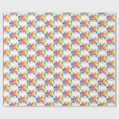 ハッピーバースデーバルーン（白） ラッピングペーパー (フラット)