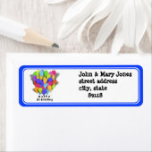 ハッピーバースデーバルーン(青いトリム) ラベル (インサイチュ)