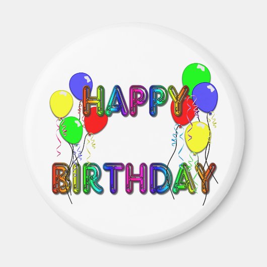 ハッピーバースデーバルーンD1マグネット マグネット (正面)
