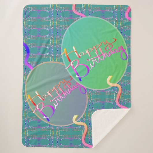 ハッピーバースデーバルーンSHERPAブランケット シェルパブランケット (正面)